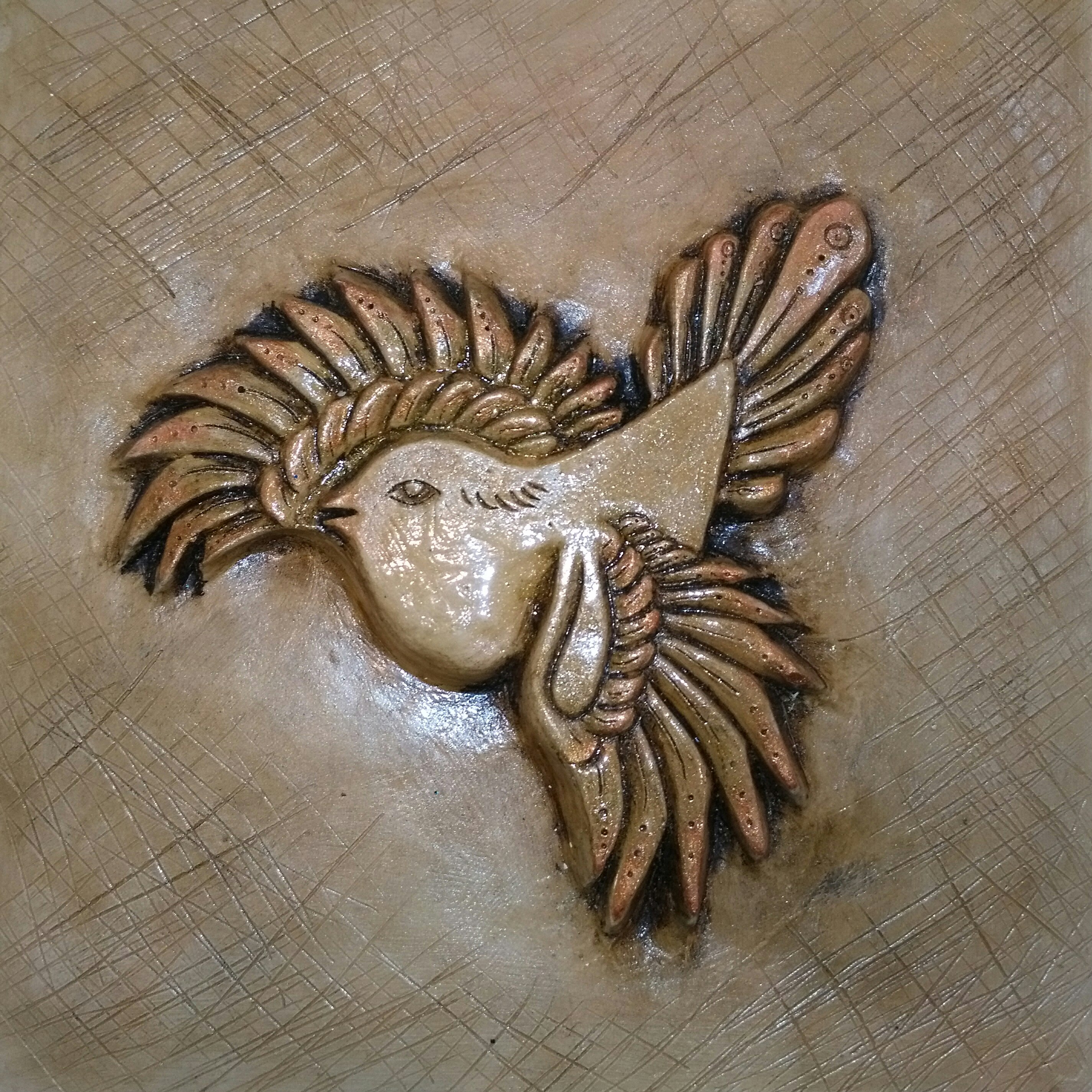 کتیبه سفال پر پرواز