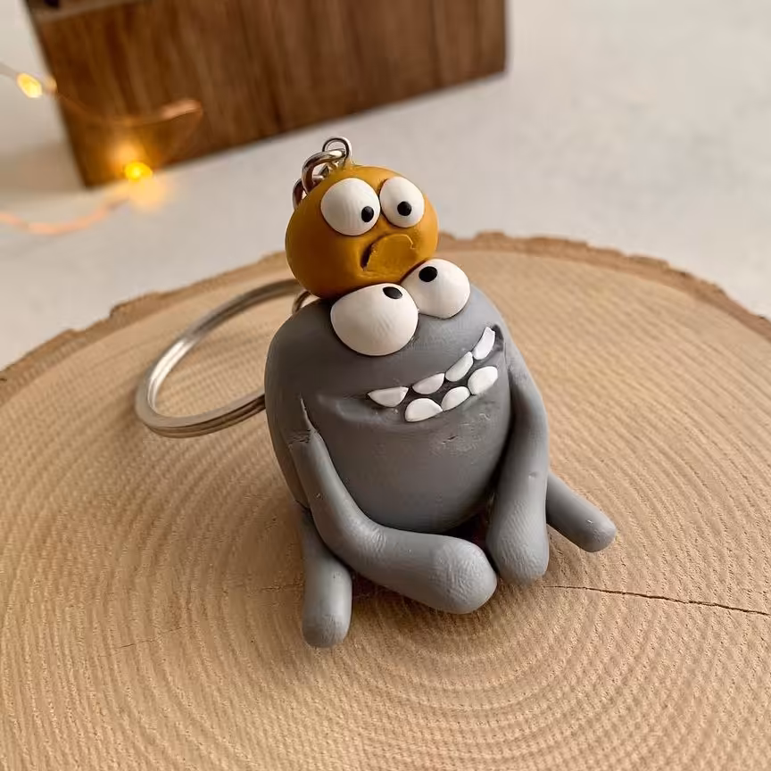 سرکلیدی فانتزی خنگ های با نمک از جنس خمیر پلیمری 