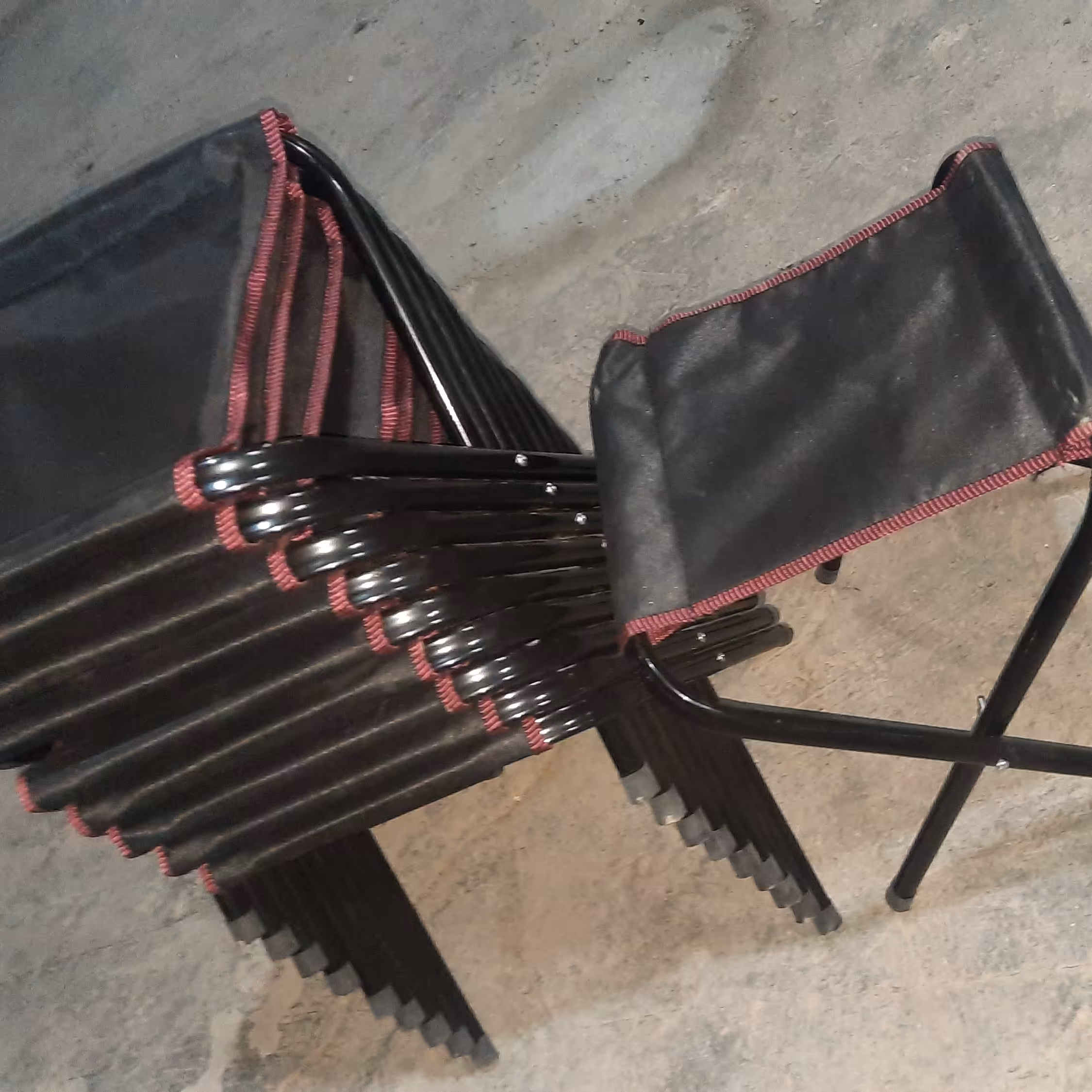 صندلی تاشو ضربدری صندلی مسافرتی صندلی کمپینگ پارچه برزنتی قابل تحمل وزن بالا
