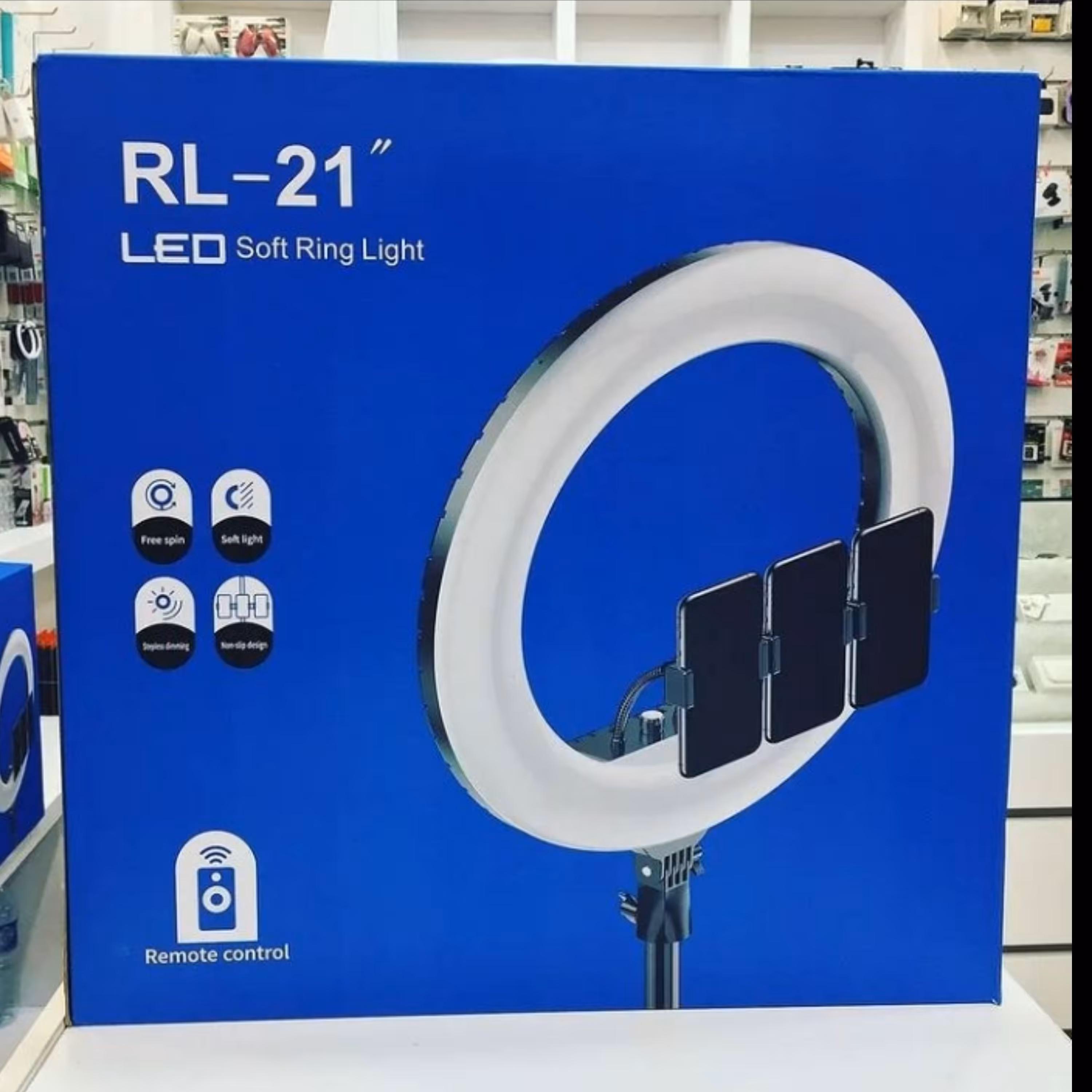 رینگ لایت  21 اینچ قطر 55 سانتی مدل RL-21 با پایه دومتری جی جانبی