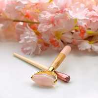 ست جیدرولر(ماساژور دستی صورت و چشم) سنگ رز کوارتز  