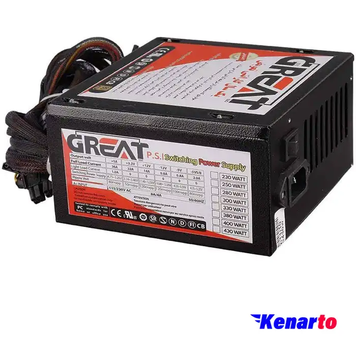 منبع تغذیه کامپیوتر گریت مدل GR530 530W