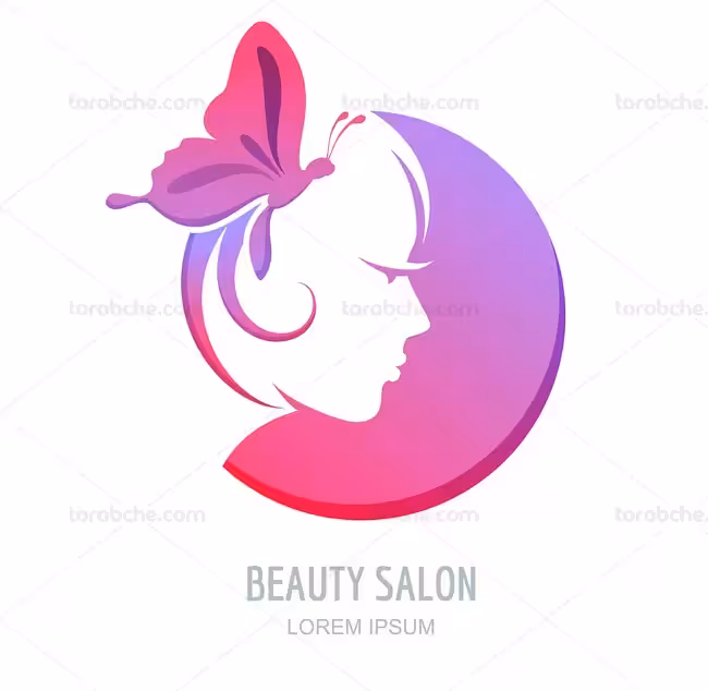 لوگوی سالن زیبایی و آرایش زنانه صورتی - گرافیک با طعم تربچه
