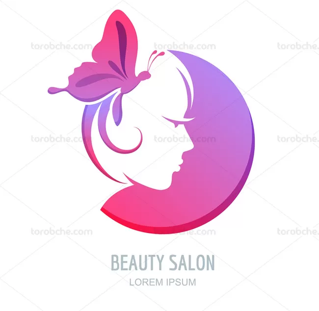 لوگوی سالن زیبایی و آرایش زنانه صورتی - گرافیک با طعم تربچه