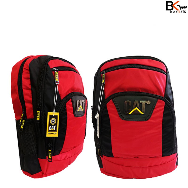 کوله برزنتی و پارچه ای 4 زیپه رنگی برند CAT قرمز کد 10