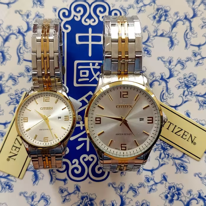 ساعت استیل ست زنانه و مردانه نقره ای-طلایی CITIZEN(High Copy)

