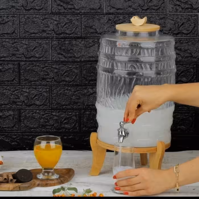 کلمن شیشه ای مدل بشکه (هزینه ارسال به عهده مشتری میباشد)