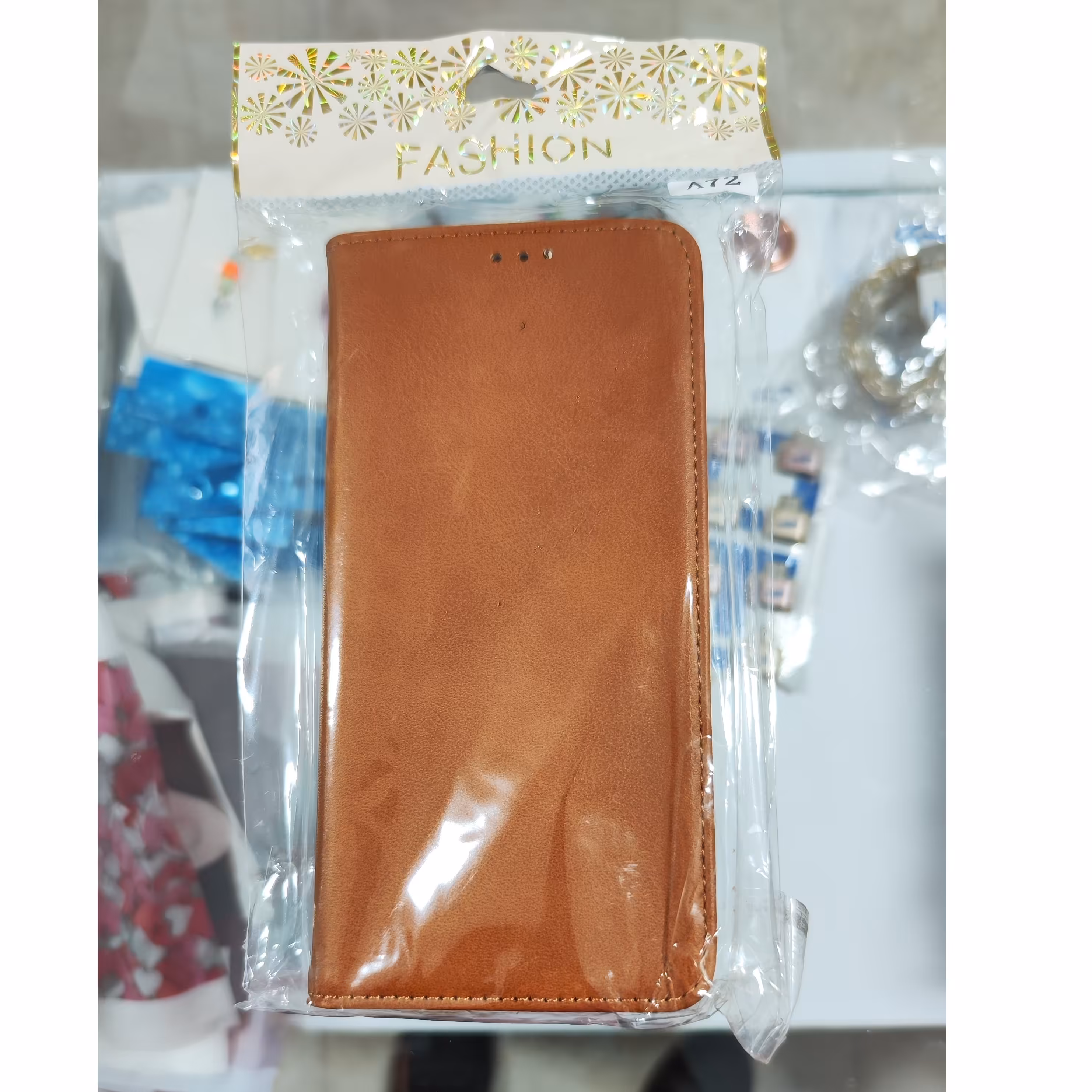 قاب کیفی جا کارت دار  سامسونگ A72 قهوه ای 