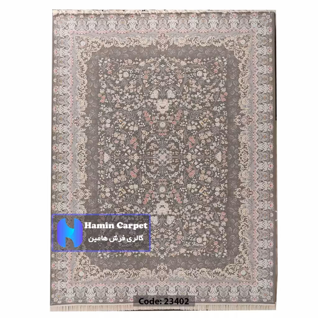 فرش 4 متری 1200 شانه تراکم 3600  نخ اکلریک گل برجسته کد AR23402