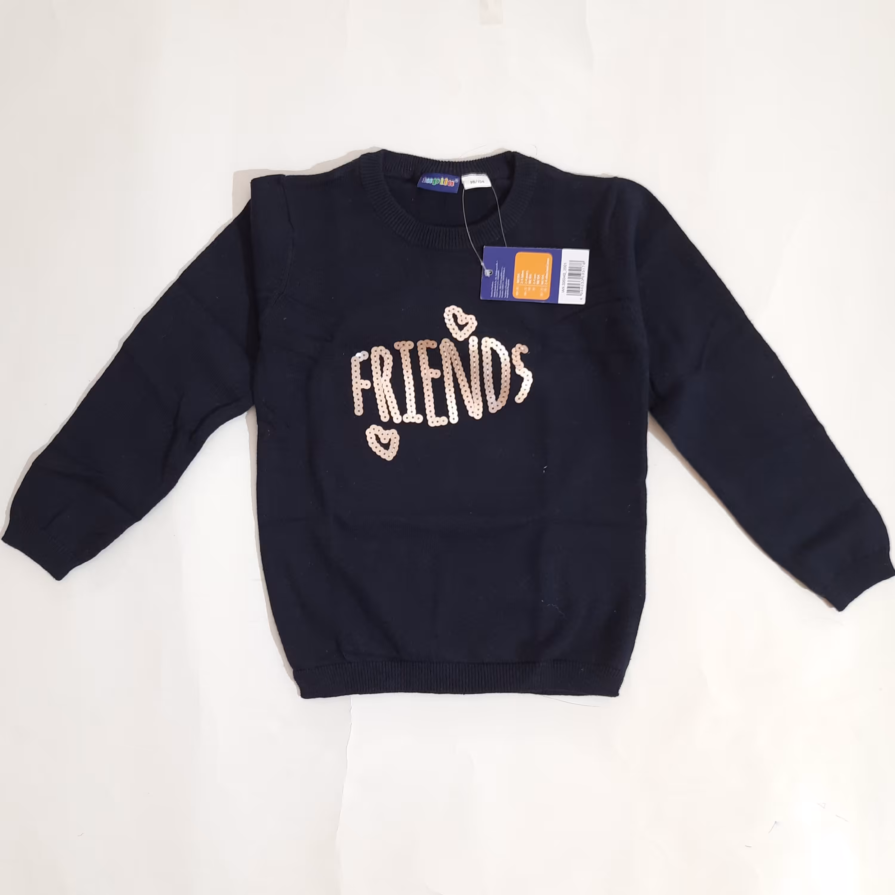 بلوز خانگی و بیرونی بافت دخترانه سایز 40مناسب 8ماهه تا2 ساله وارداتی لباس بچگانه زمستانه برند لوپیلو سایز 40 سرمه ای رنگ