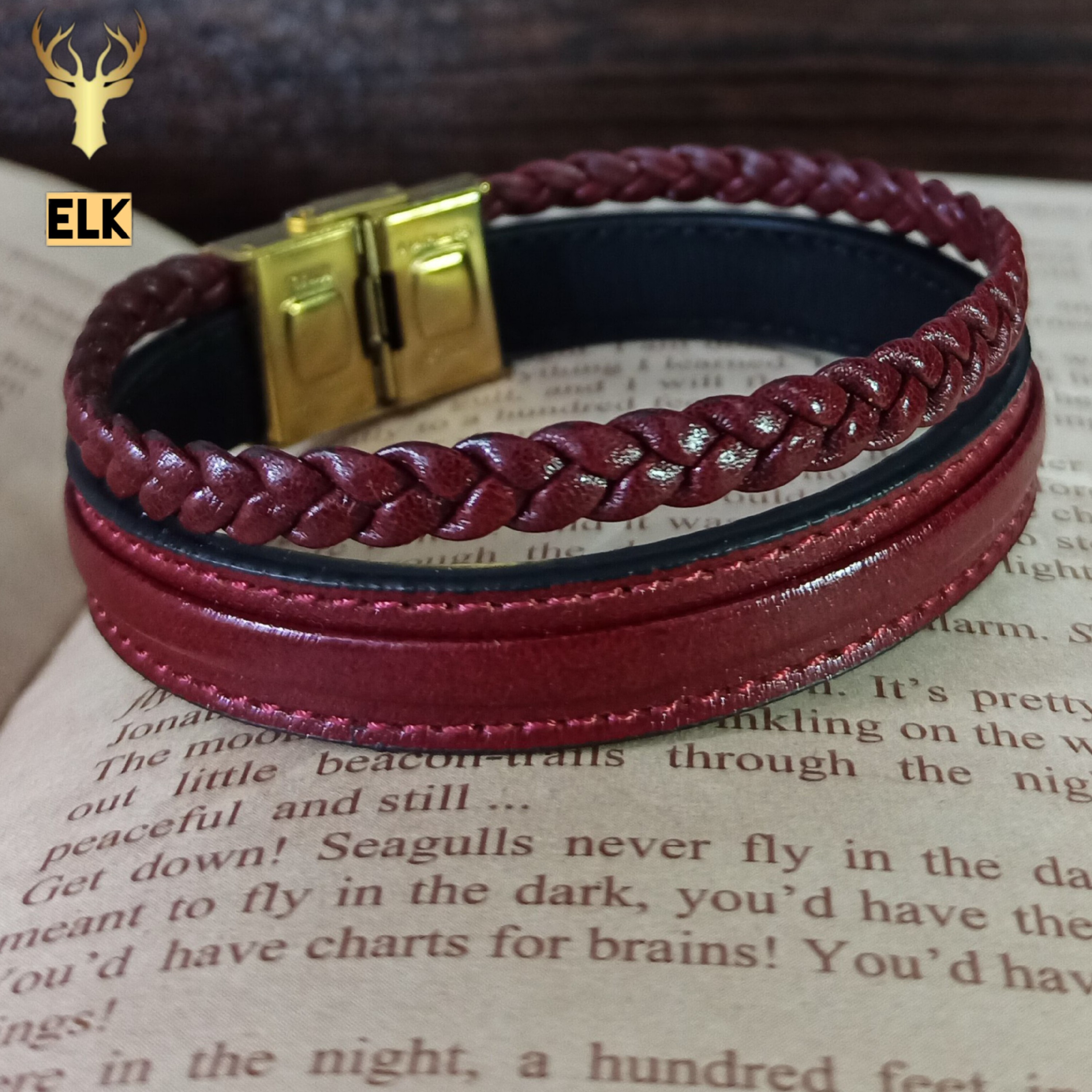 دستبند چرم طبیعی مدل T316 ذرشکی (ارسال رایگان با جعبه چوبی)