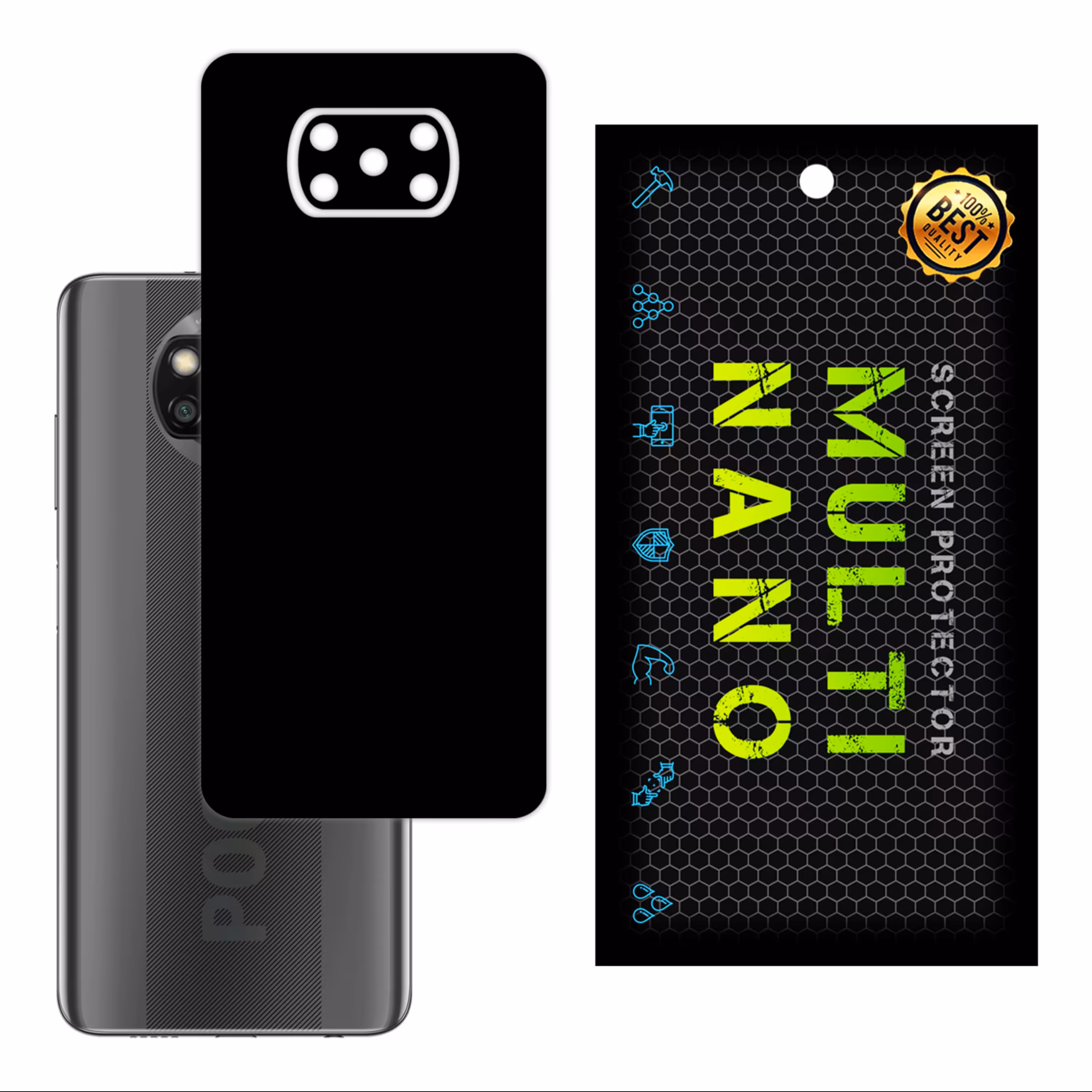 برچسب پوششی MultiNano مدل X-F1M-Black برای پشت  موبایل شیامی Poco X3