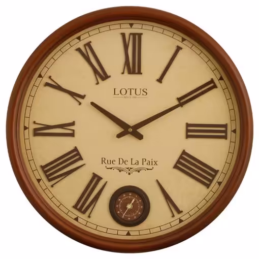 ساعت دیواری چوبی لوتوس مدل BREMOND کد -W254