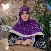 روسری نخی نیلا قواره بزرگ دور دست دوز خنک و سبک ارسال رایگان 