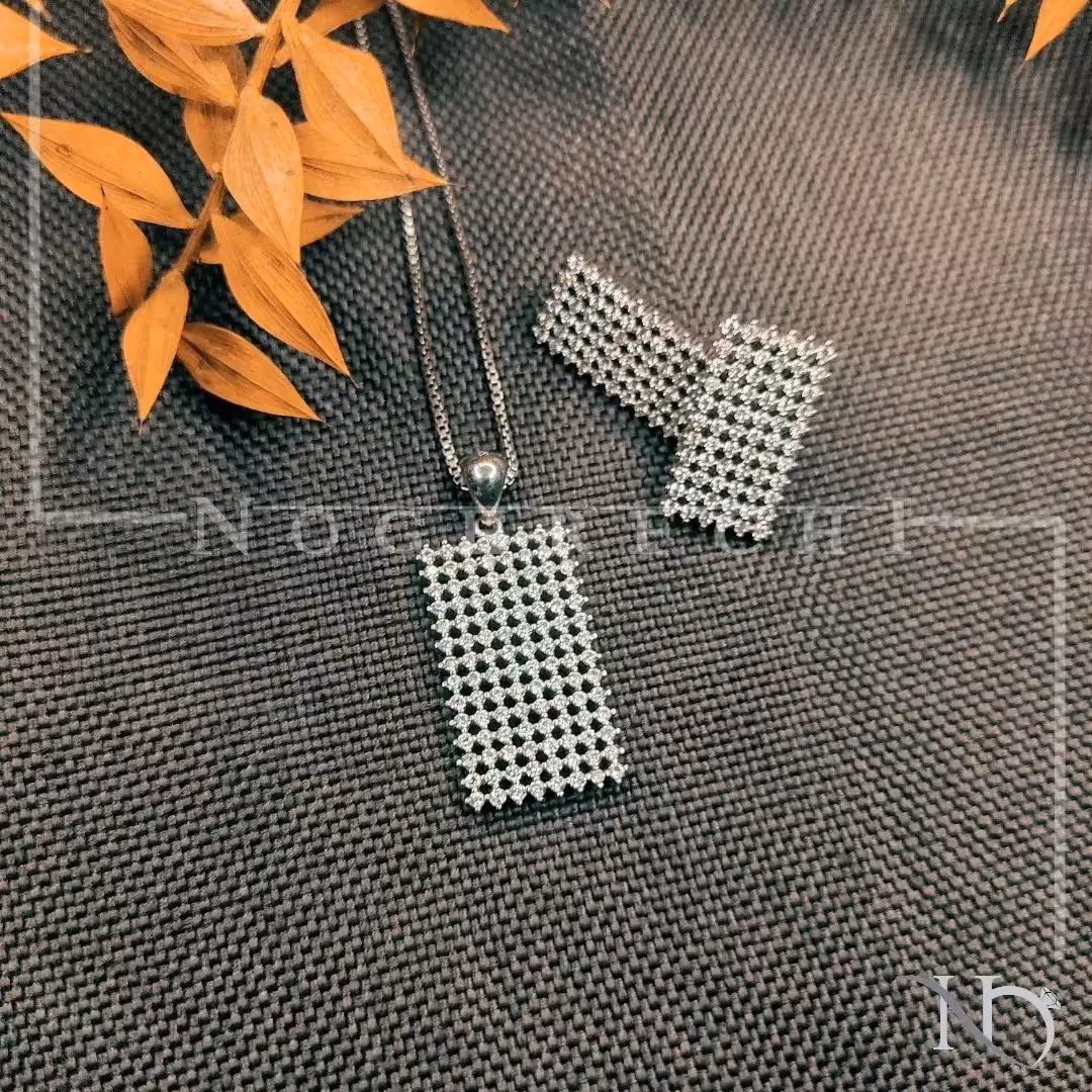 نیم ست نقره لوکس طرح کندو 