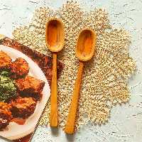 قاشق چوبی دستساز بارلی (1عددی) چوب عناب 25 سانتی