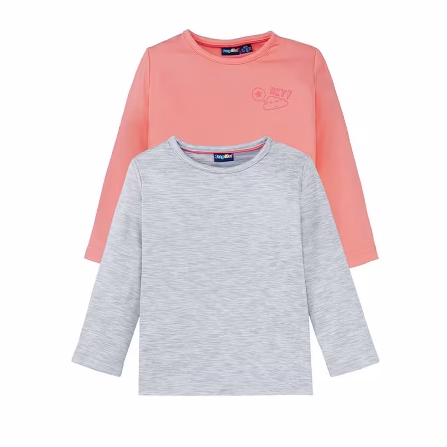 تیشرت دخترانه  تو کرکی ظریف ترمو 2 عددی  برند لوپیلو Lupilu آلمان کد 3