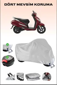 چادر موتورسیکلت خاکستری HONDA ACTAVA 125 کیسه عقب و قفل موتور سیکلت سازگار با آن ایمن ضد آب Breen