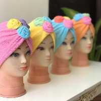 کلاه حوله ای زنانه طرح گل دار