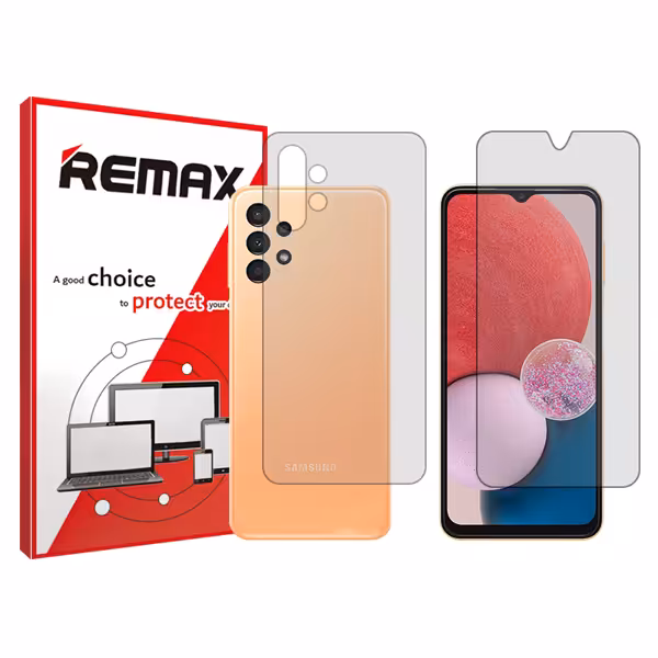 گلس صفحه نمایش و پشت گوشی سامسونگ Galaxy A13 4G مدل شفاف برند ریمکس کد SS
