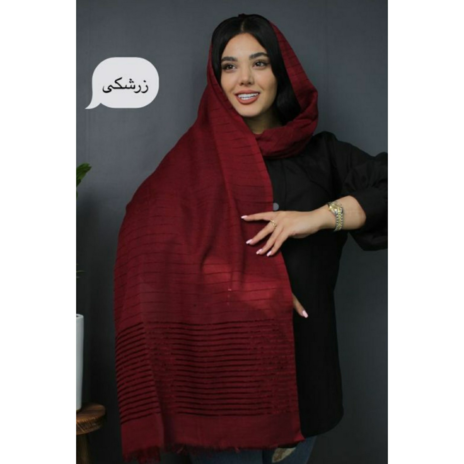 شال یلدایی خطی جنس نخی بسیار سبک و لطیف با کیفیت قواره 2 متری تخفیف یلدایی