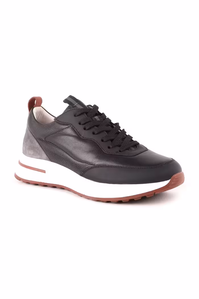 کفش های کژوال مشکی مردانه چرمی روزمره سیاه Libero