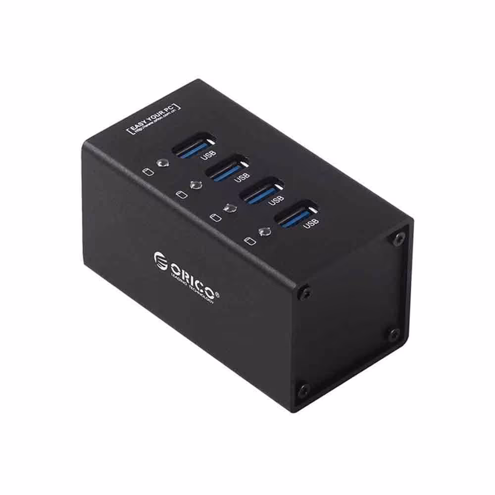 هاب 4 پورت آداپتور دار اوریکو ORICO A3H4-NBC Aluminum Alloy 4 Port USB3.0 HUB
