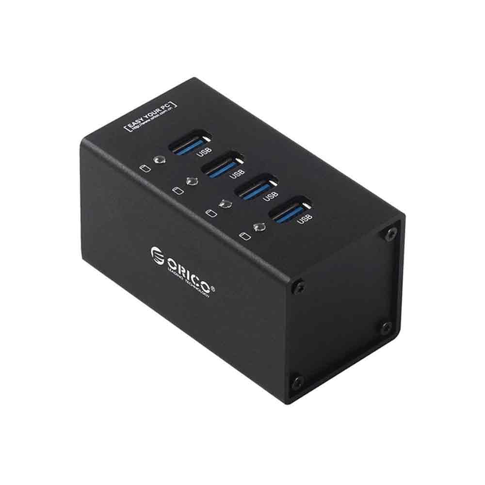 هاب 4 پورت آداپتور دار اوریکو ORICO A3H4-NBC Aluminum Alloy 4 Port USB3.0 HUB
