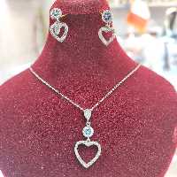 نیم ست نقره 925 عیار قلبی 