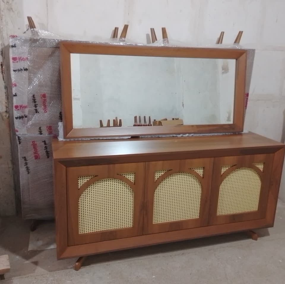 ست کنسول آینه و میز تلویزیون مدل فیلان (ارسال شهرستان با باربری و پس کرایه)