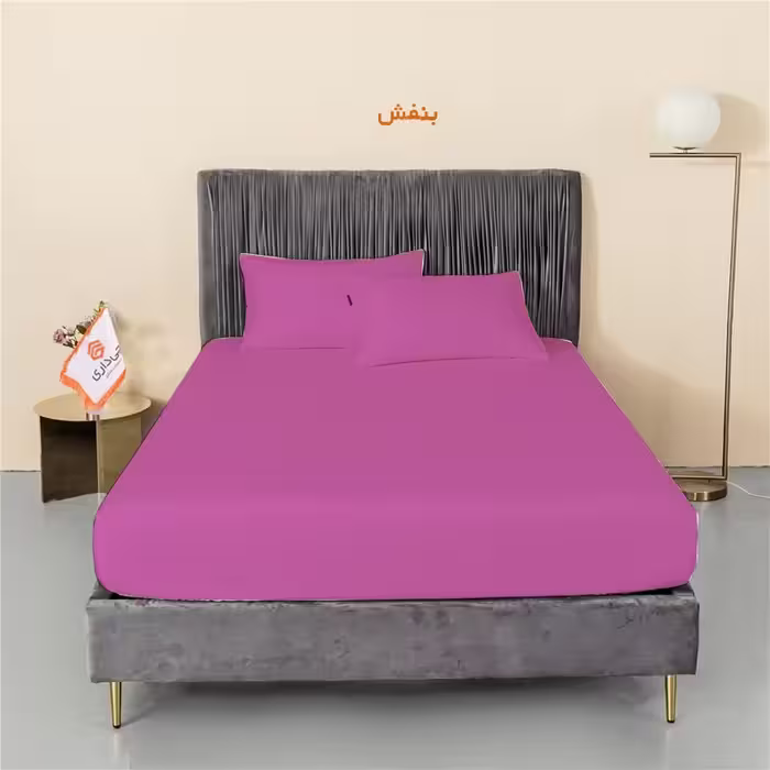 سرویس ملحفه چیداری مدل میکرو دو نفره سه تکه 180در200 رنگ بنفش