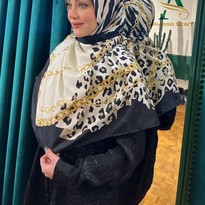 روسری ابریشم ژاکارد مجلسی کد7480 (1)