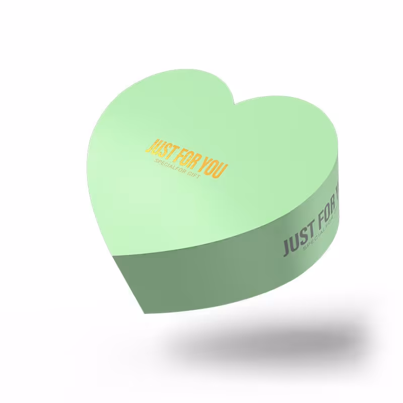 هارد باکس قلبی کلاسیک با ارتفاع 5.5، رنگ سبز و ظرف داخلی تک شبکه - پک 30 عددی