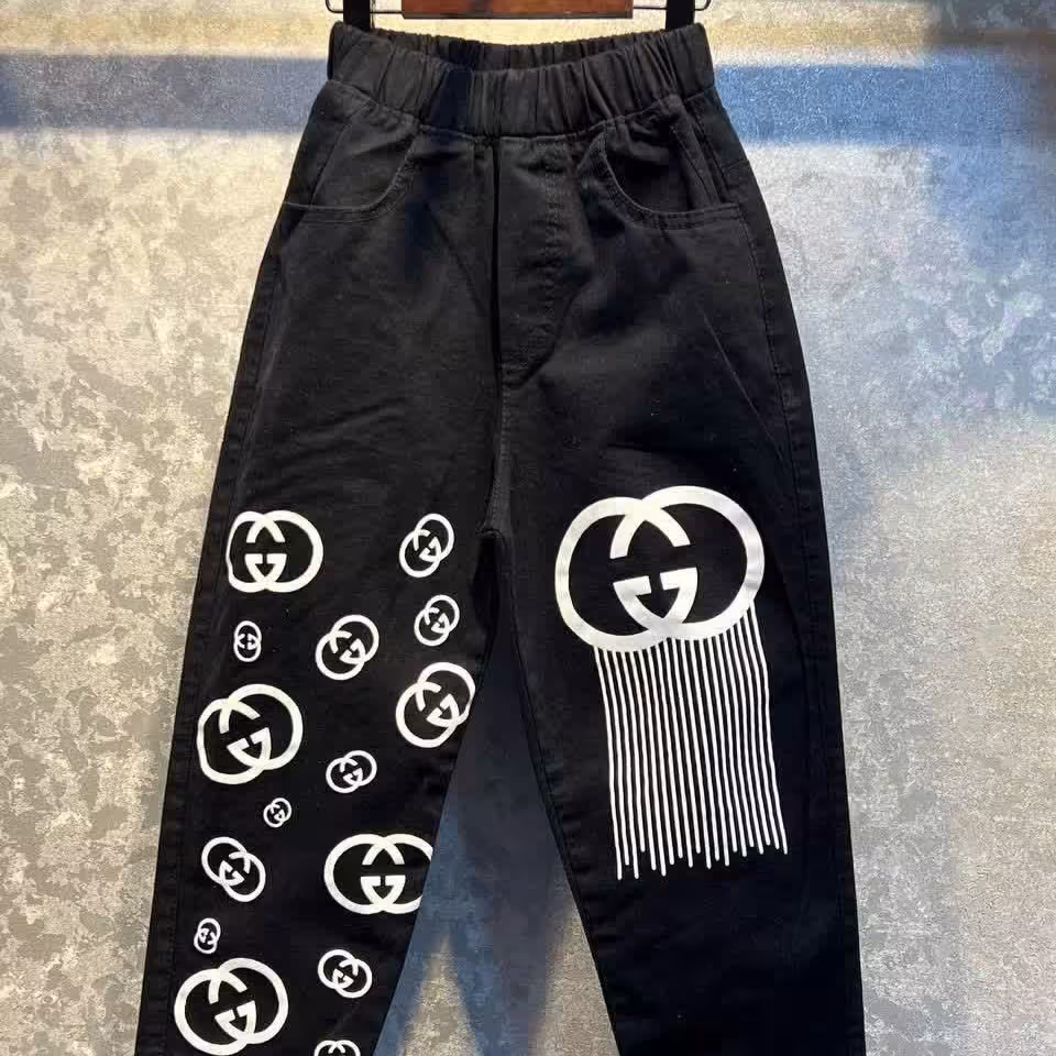 شلوار کتان اسپرت مناسب  4 تا 14 سال رنگ مشکی