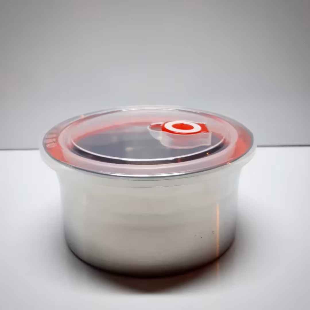 ظرف غذا  استیل درب پلاستیک 15 سانت 