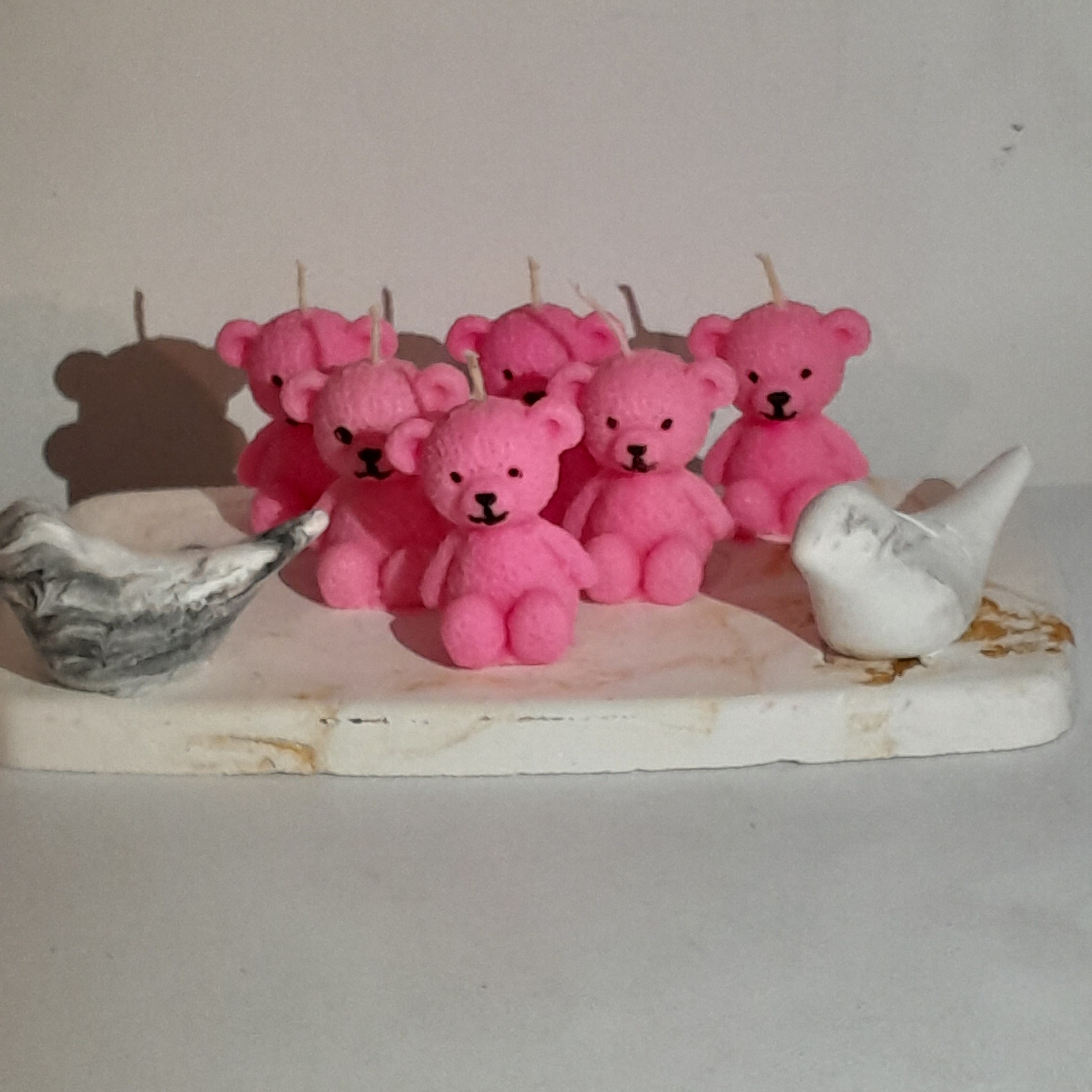 شمع تزیینی خرس تدی  مجموعه 6 عددی