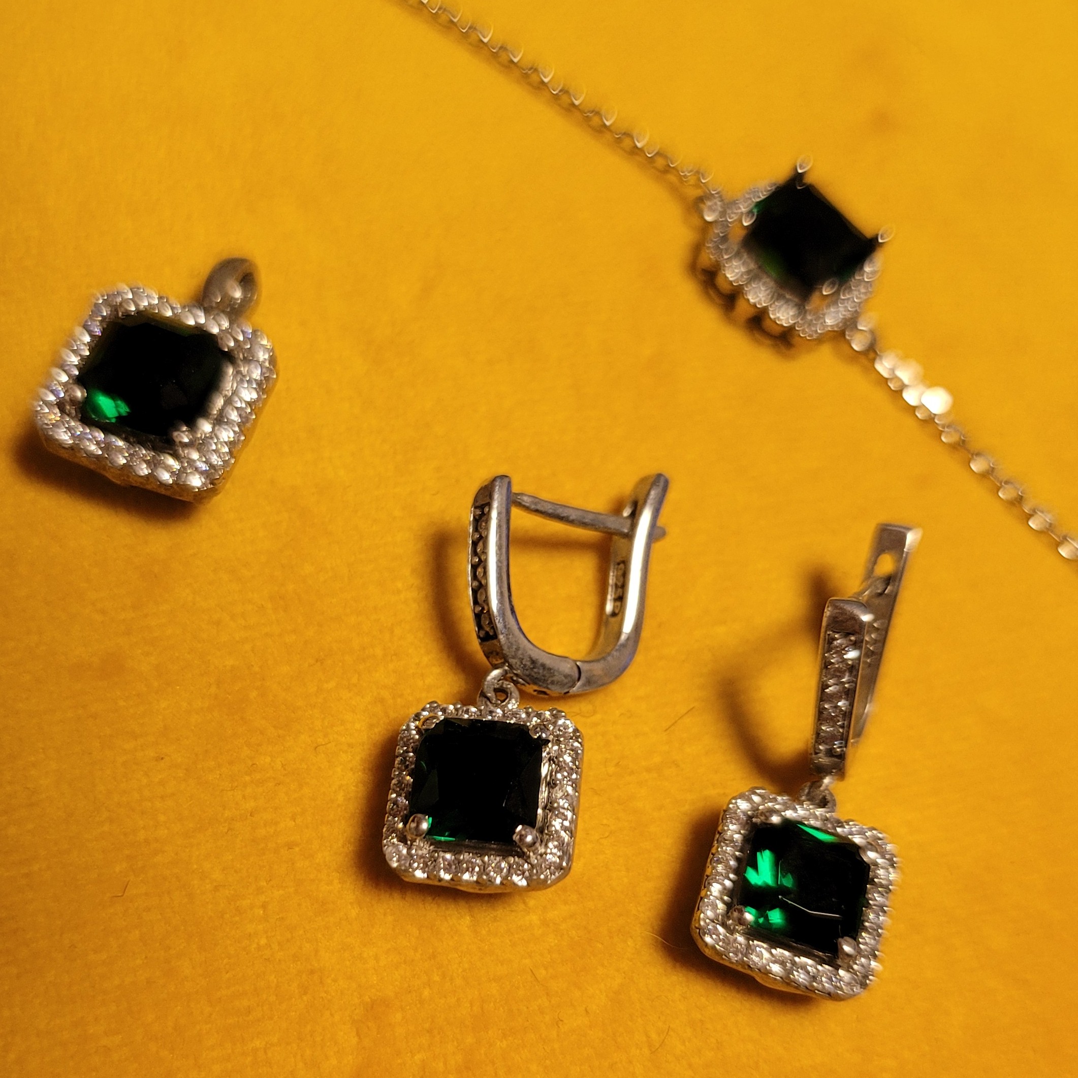 نیم ست جواهر نقره        