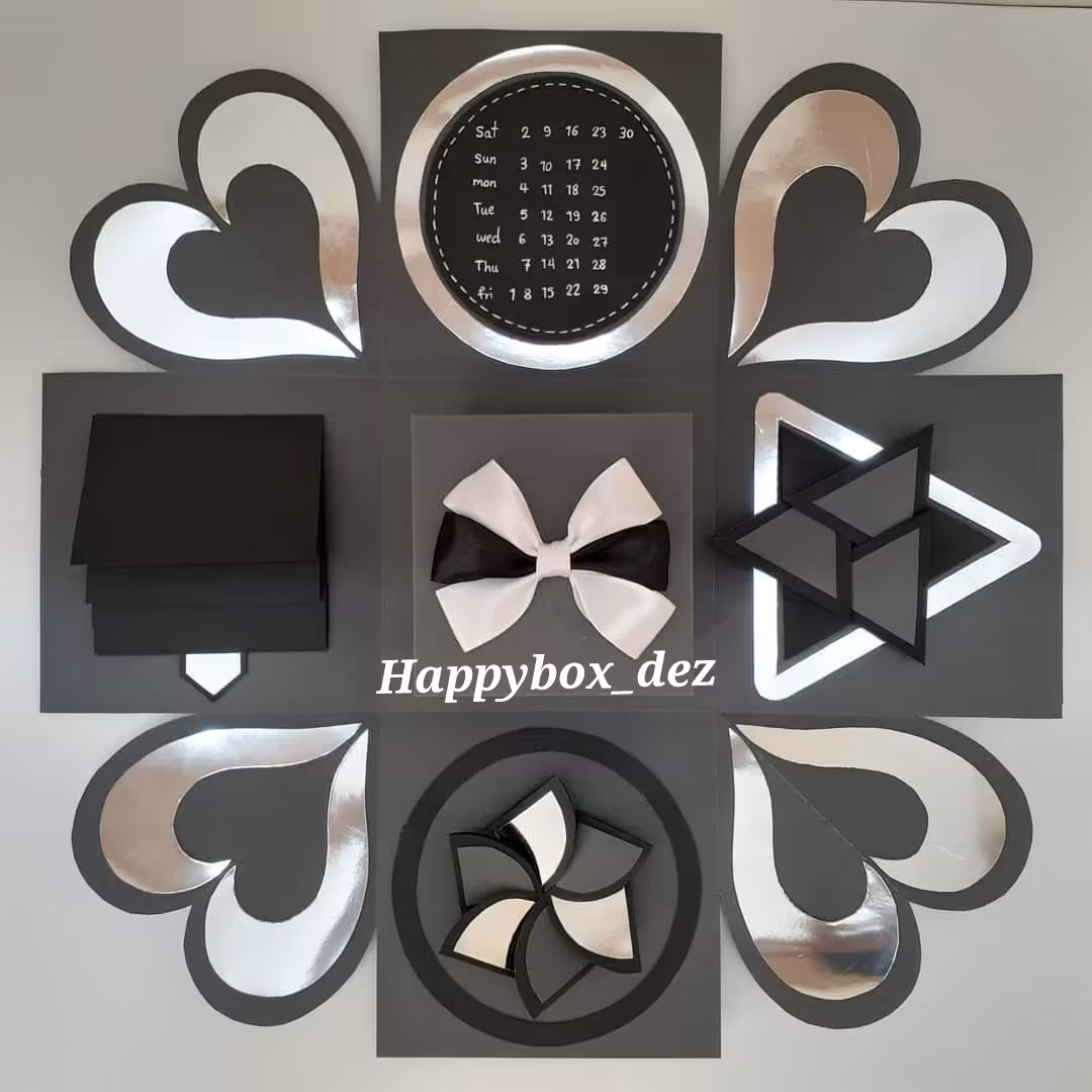 جعبه سوپرایز مشکی نقره ای