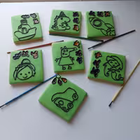 کوکی رنگ آمیزی کاملا خوراکی مناسب خلاقیت کودکان بهد رنگ آمیزی قابل خوردن ورنگ خوراکی