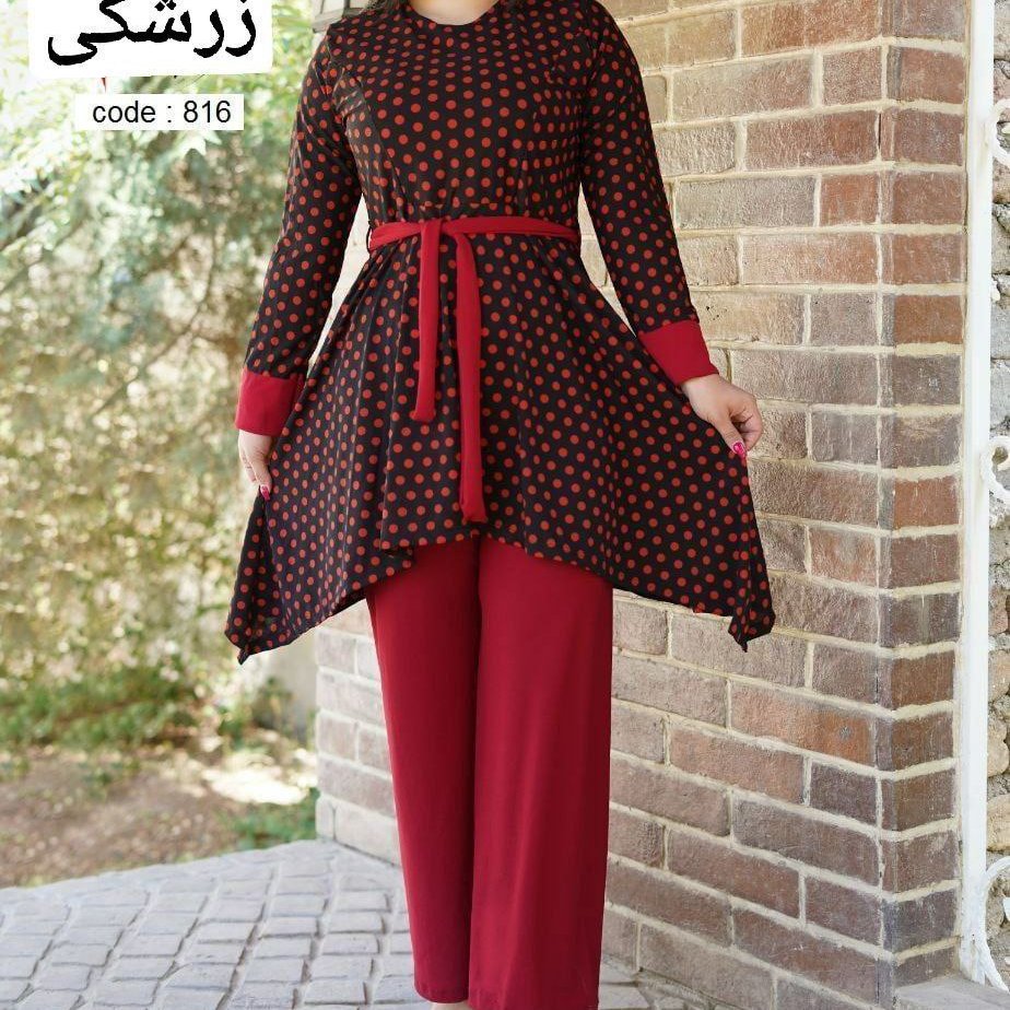 ست پیراهن و شلوار خالخالی مجلسی کرپ و فلامنت . تونیک و شلوار کرپ و فلامنت . بلوز و شلوار خالخالی کرپ و فلامنت ارسال رایگ