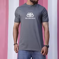 تیشرت مردانه یقه گرد بالنسیاگا  رنگ  نوک مدادی جنس پنبه کش سایز  لارج تا 3ایکس 