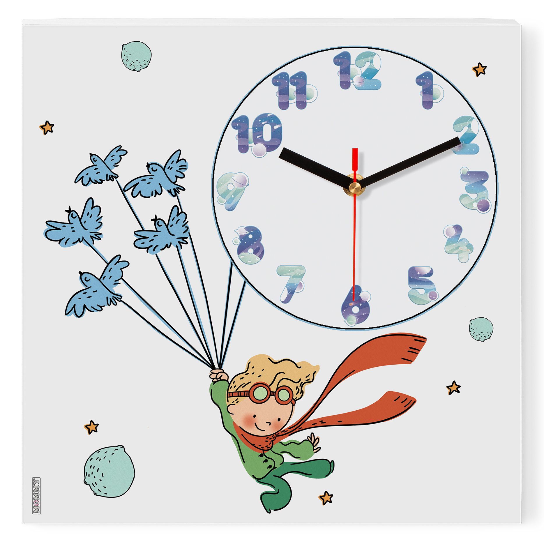 ساعت دیواری کودک MOMMY طرح شازده کوچولو کد 4430