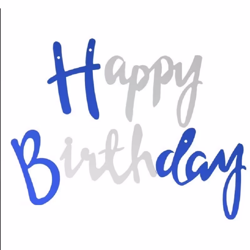 ریسه هپی آبی و نقره ای - ریسه تولد آبی و نقره ای - ریسه دکتری هپی آبی و نقره ای