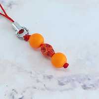 آویز موبایل فانتزی طرح جمجمه کد CBP-202 - نارنجی