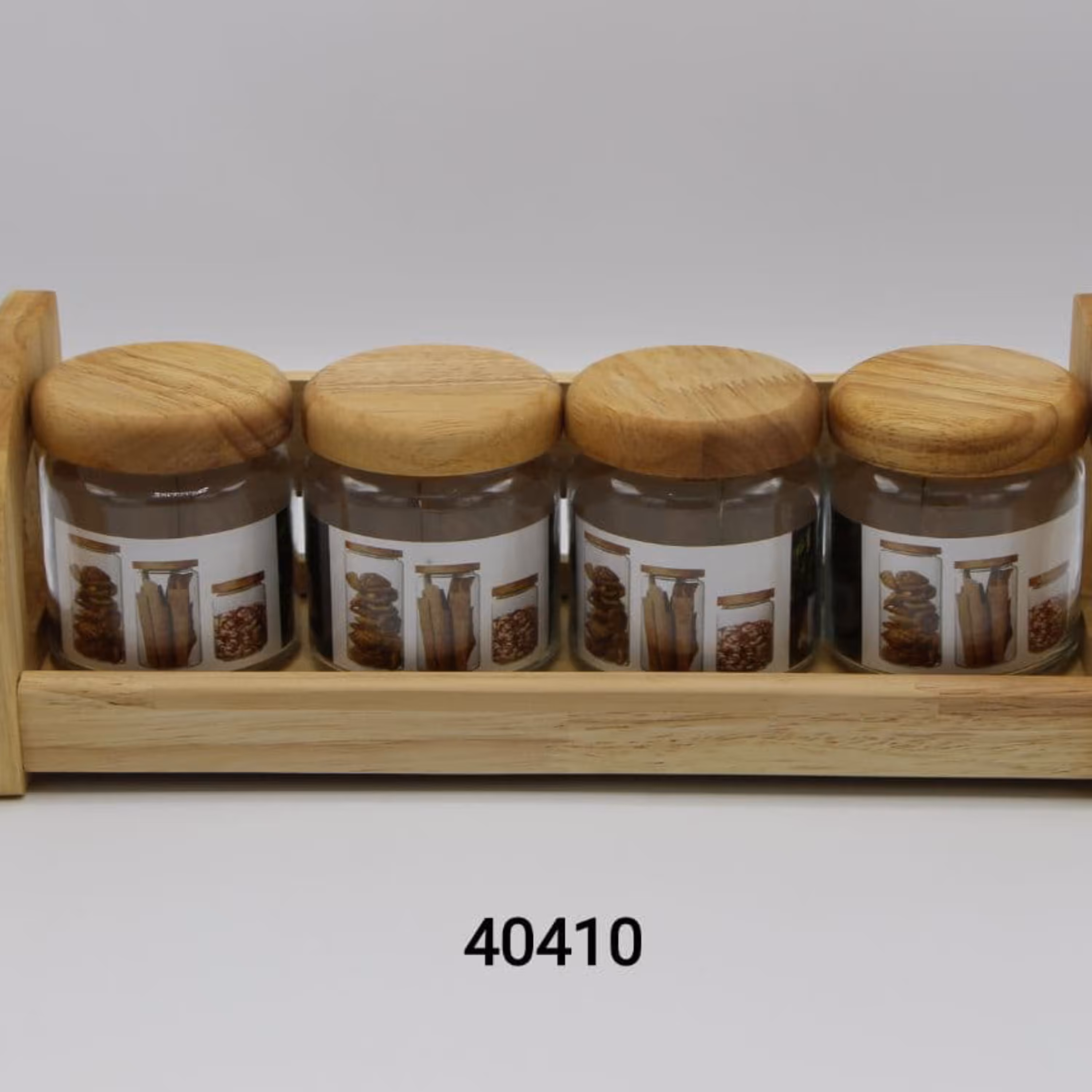 پاسماوری چوب رابروود و شیشه 4 تایی کد 40410 