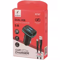شارژر فندکی 2 پورت   کابل تایپ سی Sky Dolphin SZ18T
