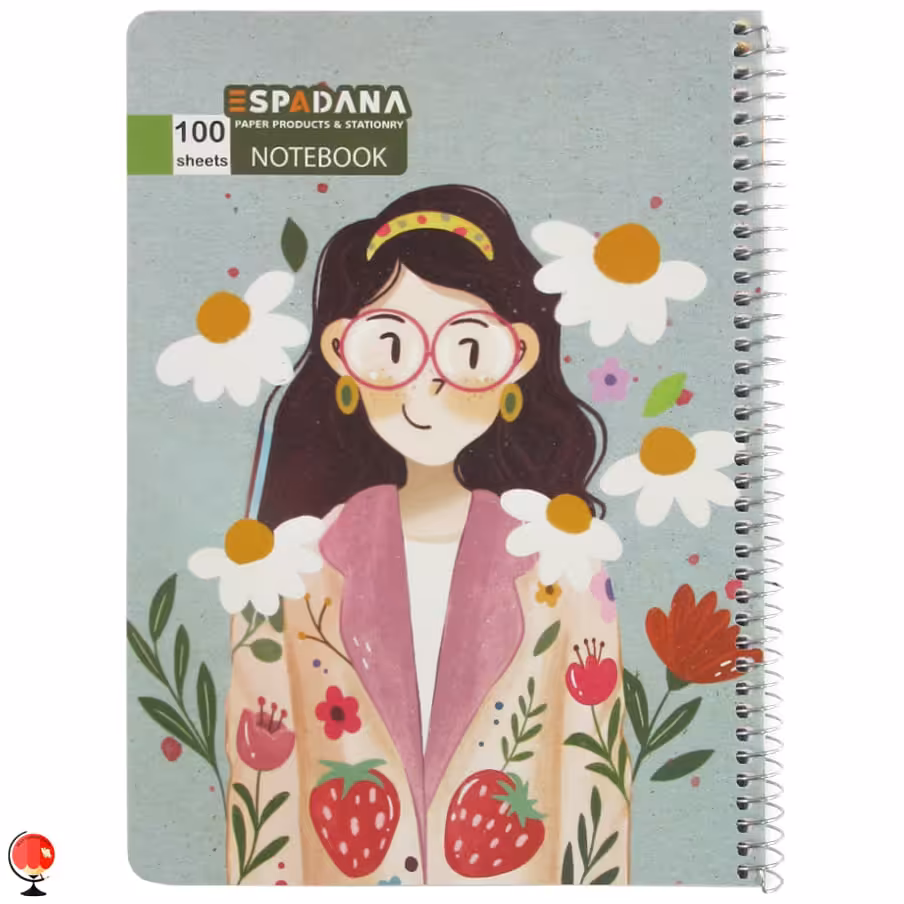 دفتر مشق 100 برگ سیمی طرح توت فرنگی اسپادانا