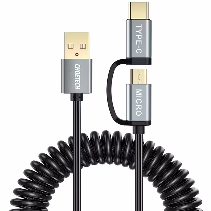 کابل CHOETECH چویتِک پورت USB-C و Micro USB طول 1.2 متری مدل XAC-0012 - Hiapple.ir