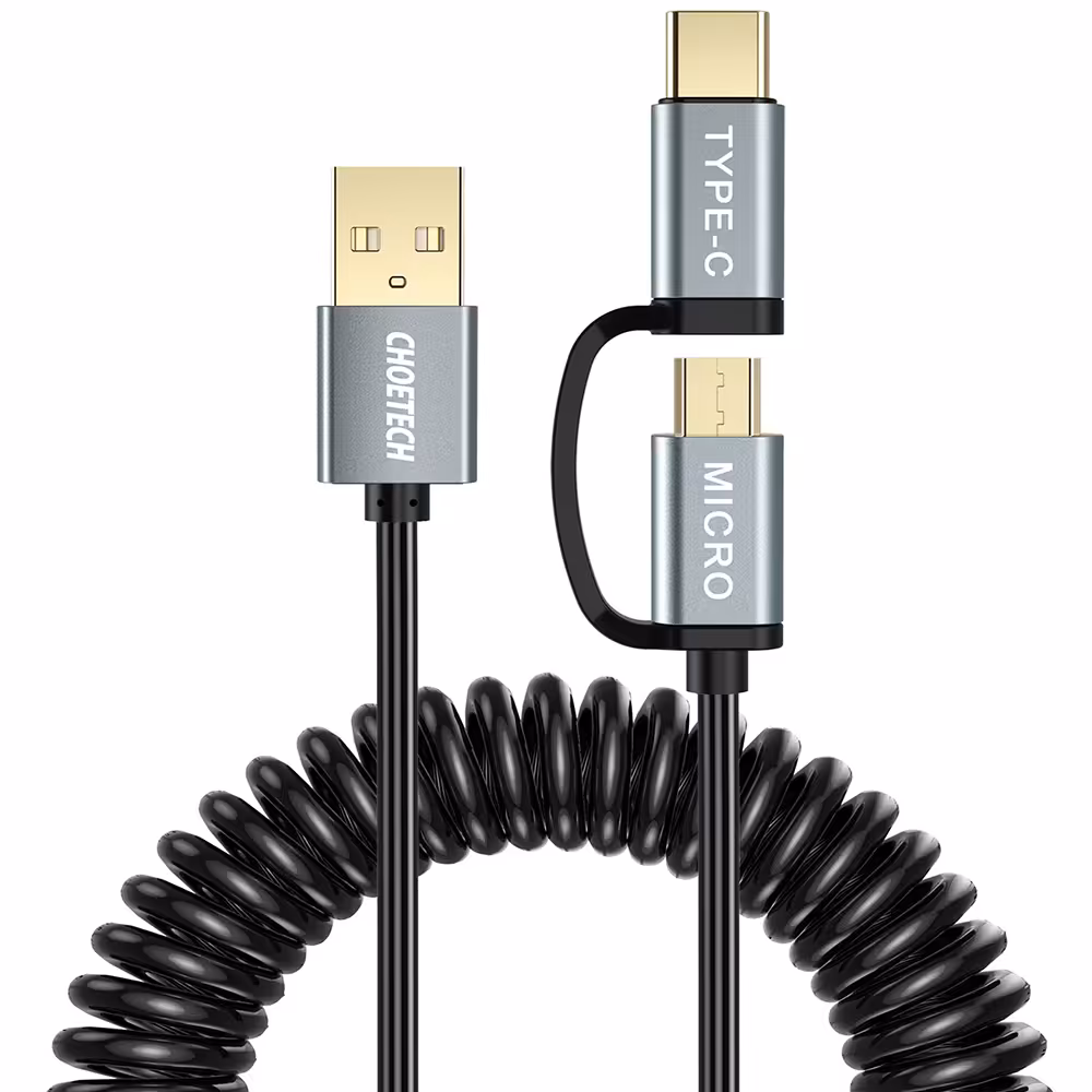 کابل CHOETECH چویتِک پورت USB-C و Micro USB طول 1.2 متری مدل XAC-0012 - Hiapple.ir