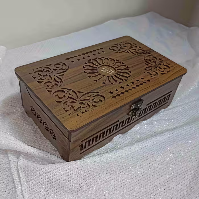 جا قاشق چنگال چوبی 2 لایه رومیزی
